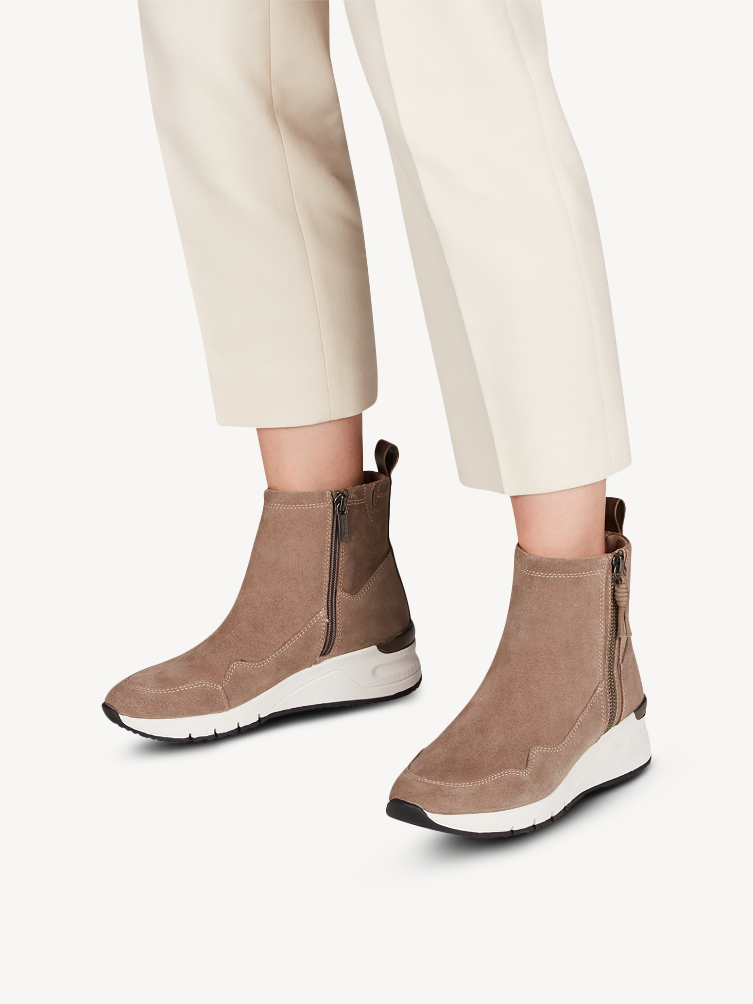 Ботинки женские (коричневый/светло-коричневый) - изображение №1