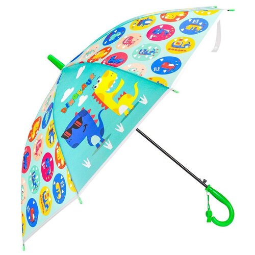 Зонт-трость Рыжий кот, мультиколор, голубой (голубой/бирюзовый/мультицвет)