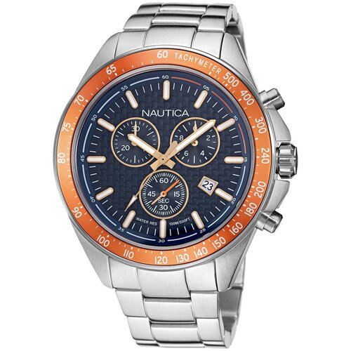 Наручные часы NAUTICA Chrono Часы наручные Nautica NAPOBF117, серебряный (синий/серебристый/стальной)