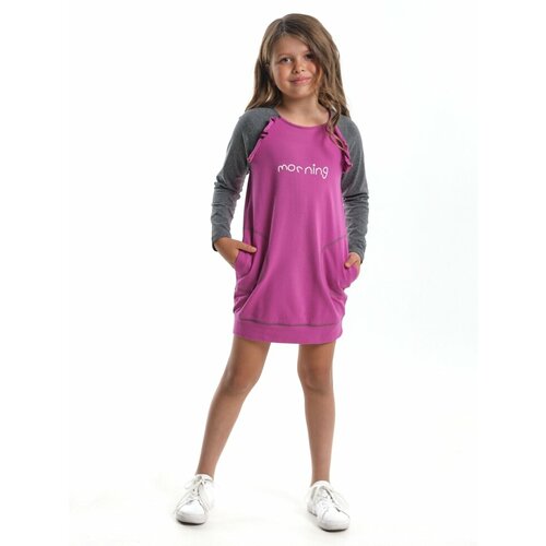 Платье Mini Maxi, хлопок, трикотаж, фиолетовый, розовый (розовый/фиолетовый)