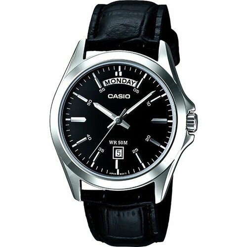 Наручные часы CASIO Collection Часы наручные мужские Casio Collection MTP-1370L-1A Гарантия 2 года, серебряный, черный (серый/черный/серебристый/стальной)
