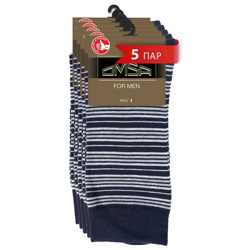Носки Omsa, 5 пар, коричневый (синий/коричневый) - изображение №1