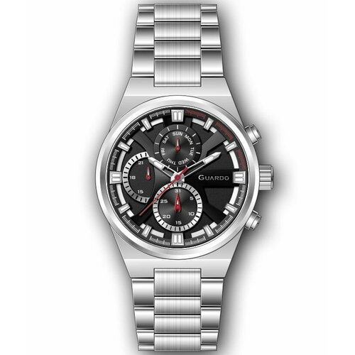 Наручные часы Guardo Наручные часы Guardo Premium 12724-3, черный, серебряный (черный/серебристый)
