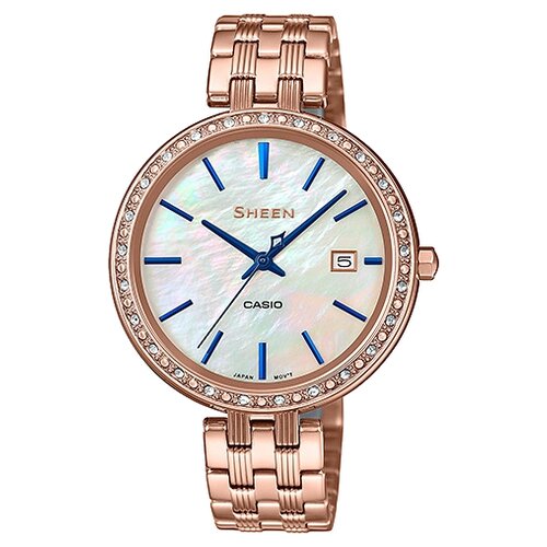 Наручные часы CASIO Sheen SHE-4052PG-2A, золотой, голубой (черный/голубой/белый/золотистый)