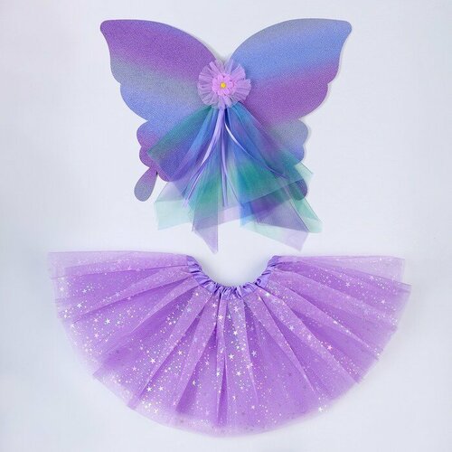Карнавальный набор «Бабочка», 5-7 лет, сиреневый: юбка с х/б подкладом, крылья (фиолетовый)