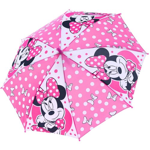 Зонт-трость Funny toys, белый, розовый (розовый/белый/мультицвет)