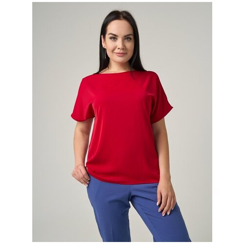 Блуза  DiSORELLE, бежевый, белый (синий/красный/бежевый/белый/экрю) - изображение №1