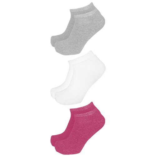 Носки Tuosite, 3 пары, серый, белый (серый/черный/синий/розовый/белый)