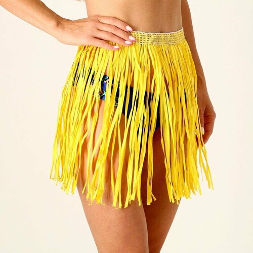 Гавайская юбка, 40 см, цвет желтый (золотистый)