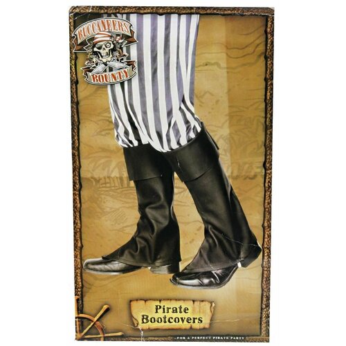 Карнавальные накладки сапоги-ботфорты пирата (черный)