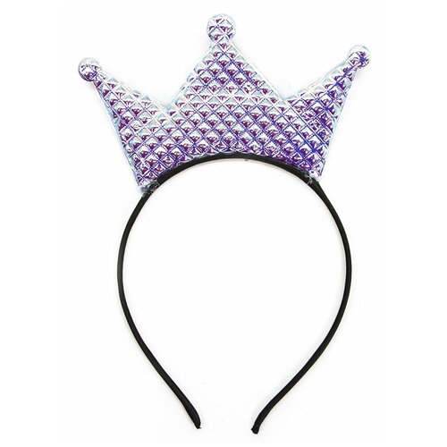 Карнавальный ободок Riota Корона для принцессы, голография (черный/фиолетовый/серебристый)