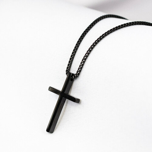 Колье крест Black, черный - изображение №1