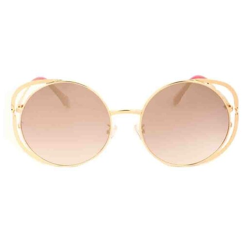 Солнцезащитные очки Keluona, круглые, оправа: металл, градиентные, для женщин, золотой (розовый/золотой/золотистый) - изображение №1