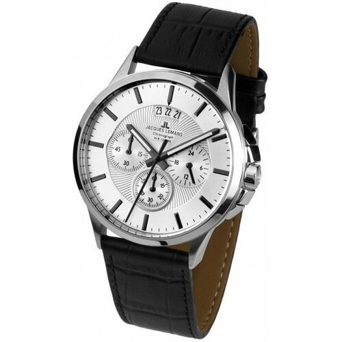 Наручные часы JACQUES LEMANS Classic Часы наручые Jacques Lemans 1-1542N, белый, серебряный (серебристый/белый)