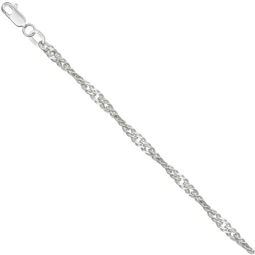 Цепь Krastsvetmet Цепь из серебра НЦ22-028-3 диаметром проволоки 0,4, серебро, 925 проба, родирование, длина 35 см., средний вес 2.76 гр., серебряный (серебристый)