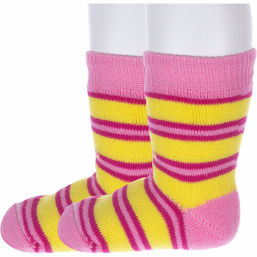Носки Альтаир, 2 пары, розовый, желтый (розовый/желтый)
