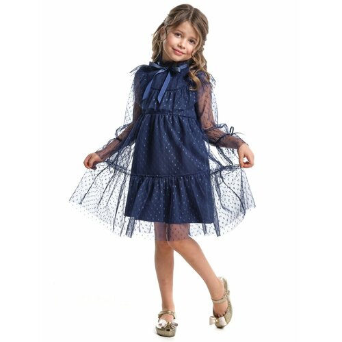 Платье Mini Maxi, нарядное, в горошек, синий, мультиколор