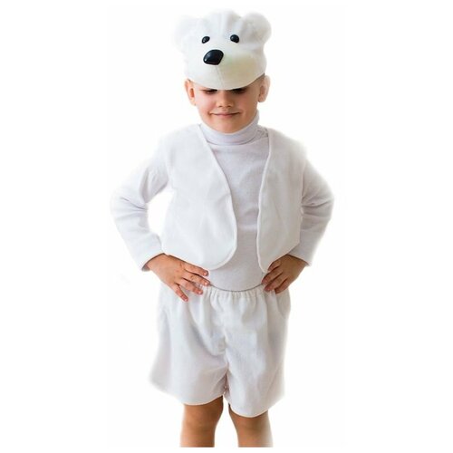 Карнавальный костюм "Белый мишка", 3-5 лет, Бока (белый)