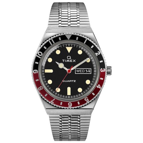 Наручные часы TIMEX Q Timex Reissue Timex TW2U61300, черный, красный (черный/красный/серебристый/стальной)