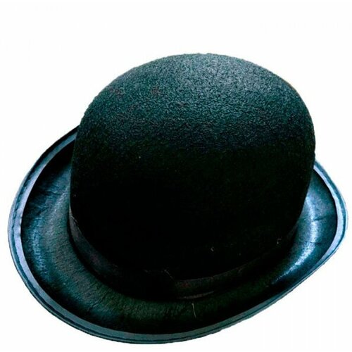 Шляпа "Котелок" черная фетровая карнавальная взрослая (черный)