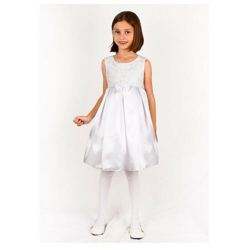 Платье радуга дети, нарядное, флористический принт, белый
