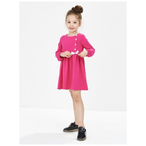 Платье Mini Maxi, хлопок, трикотаж, однотонное, розовый, красный (красный/розовый) - изображение №1