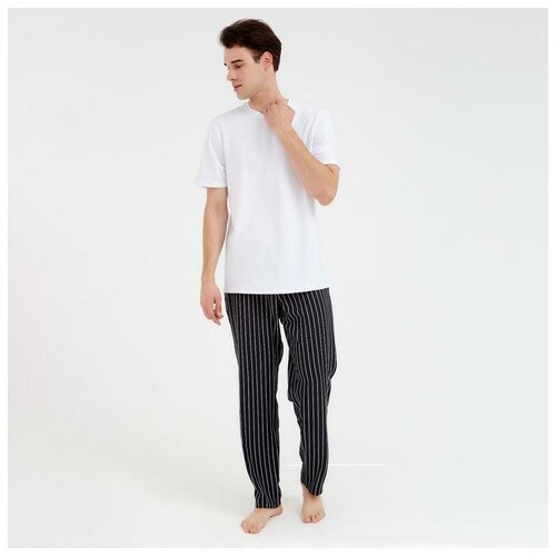 Пижама Minaku, брюки, карманы, белый, черный (черный/белый)