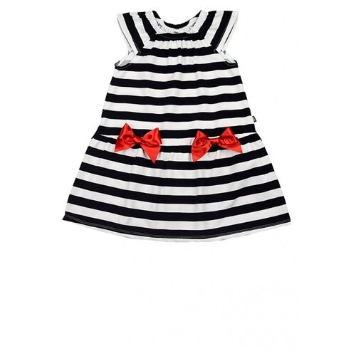 Платье Mini Maxi, хлопок, трикотаж, в полоску, белый, черный (черный/белый)