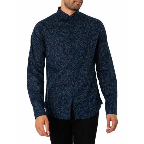 Рубашка Armani Exchange, синий (синий/тёмно-синий)