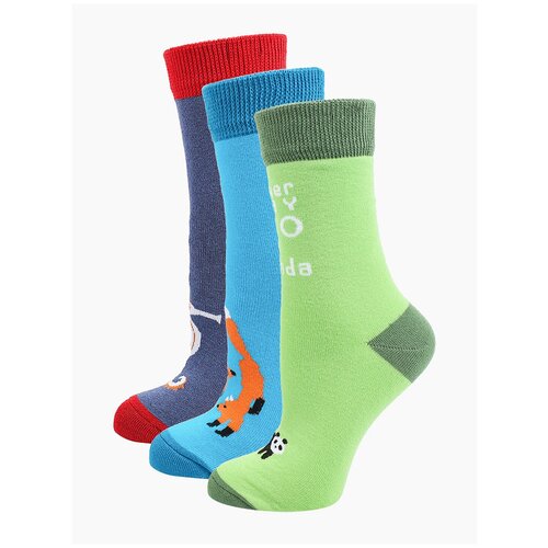 Носки Big Bang Socks, 3 пары, 3 уп, зеленый, синий, голубой (синий/разноцветный/голубой/зеленый)