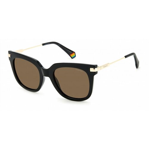 Солнцезащитные очки Polaroid, черный (черный/коричневый)