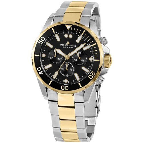 Наручные часы JACQUES LEMANS Sports 1-2091i, золотой, мультиколор (черный/золотистый/серебристый/мультицвет)