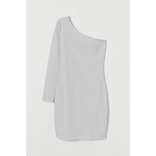 Платье H&M, белый, серебряный (серебристый/белый)