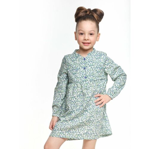 Платье Mini Maxi, хлопок, флористический принт, голубой - изображение №1