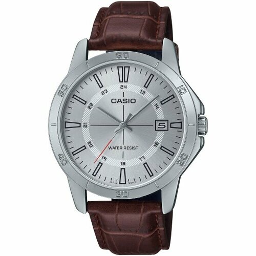 Наручные часы CASIO Collection Наручные часы CASIO MTP-V004L-7C, серебряный, коричневый (коричневый/серебристый/стальной)