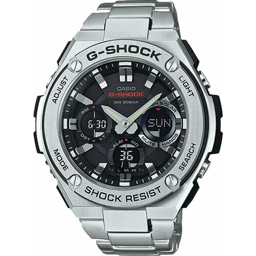 Наручные часы CASIO G-Shock Японские часы Casio GST-S110D-1A Мужские, черный, серебряный (черный/серебристый)