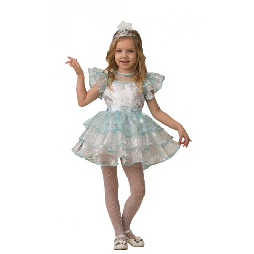 Детский костюм "Снежинка Снежана" (13445) 128 см (голубой/белый)