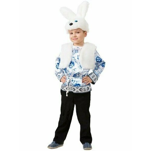 Детский костюм белого зайчика (синий/белый)