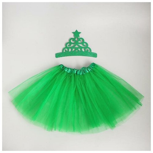 Карнавальный набор "Яркая елочка" ободок, юбка 5113334 (зеленый)
