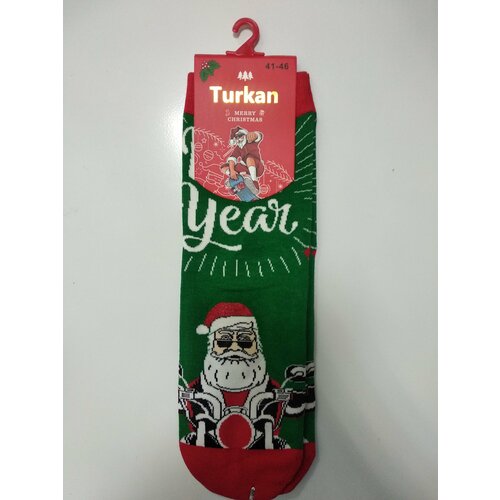 Носки Turkan, серый (серый/зеленый) - изображение №1
