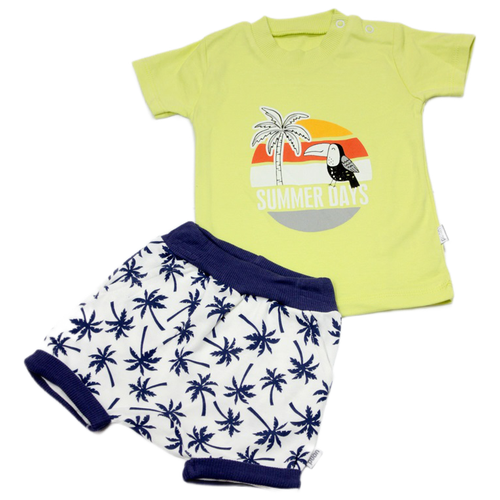 Комплект одежды  Puan Baby для мальчиков, футболка и шорты, повседневный стиль (желтый)