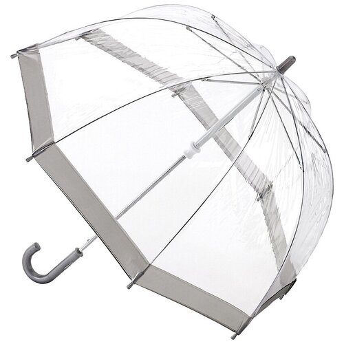 Зонт-трость FULTON, серебряный, бесцветный (черный/розовый/серебристый/бесцветный)