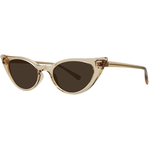 Солнцезащитные очки Naf Naf, кошачий глаз, оправа: металл, для женщин, золотой (коричневый/золотистый) - изображение №1