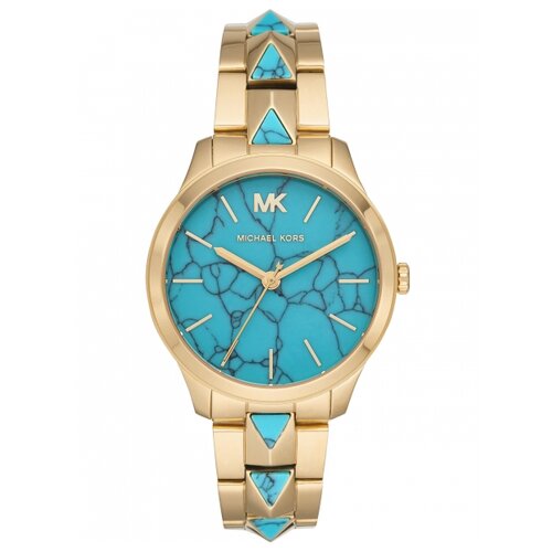 Наручные часы MICHAEL KORS MK6670, золотой, голубой (голубой/золотистый) - изображение №1