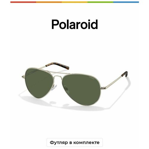 Солнцезащитные очки Polaroid, золотой (зеленый/золотистый/мультицвет)