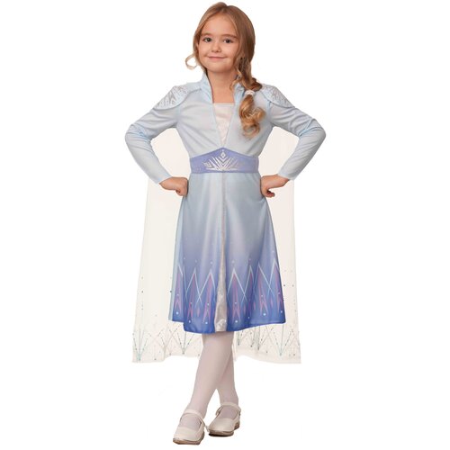 Карнавальный костюм «Эльза 2», платье, р. 30, рост 116 см (голубой/мультиколор)