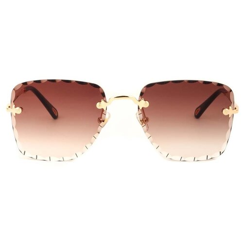 Солнцезащитные очки Keluona, квадратные, оправа: металл, градиентные, для женщин, золотой (золотой/золотистый)