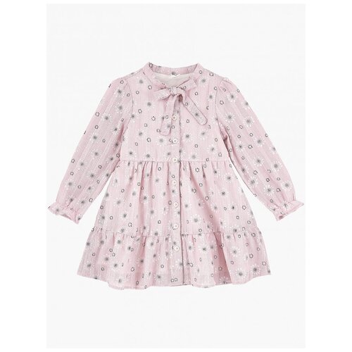 Платье Mini Maxi, хлопок, флористический принт, розовый