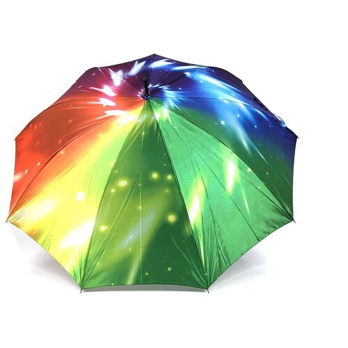 Зонт-трость полуавтомат, купол 97 см., для женщин, зеленый