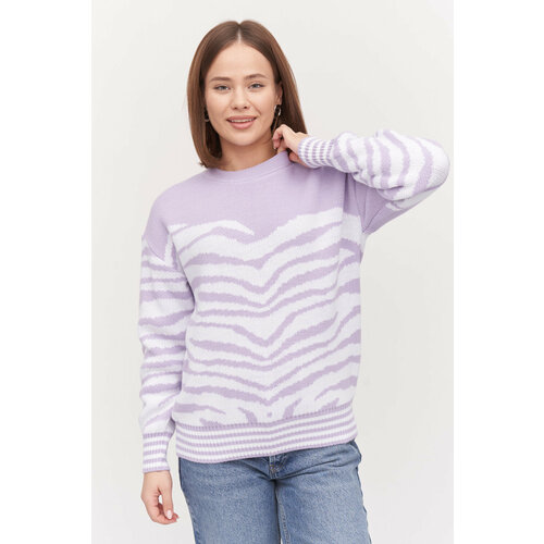 Джемпер Текстильная Мануфактура, белый, фиолетовый (фиолетовый/белый)